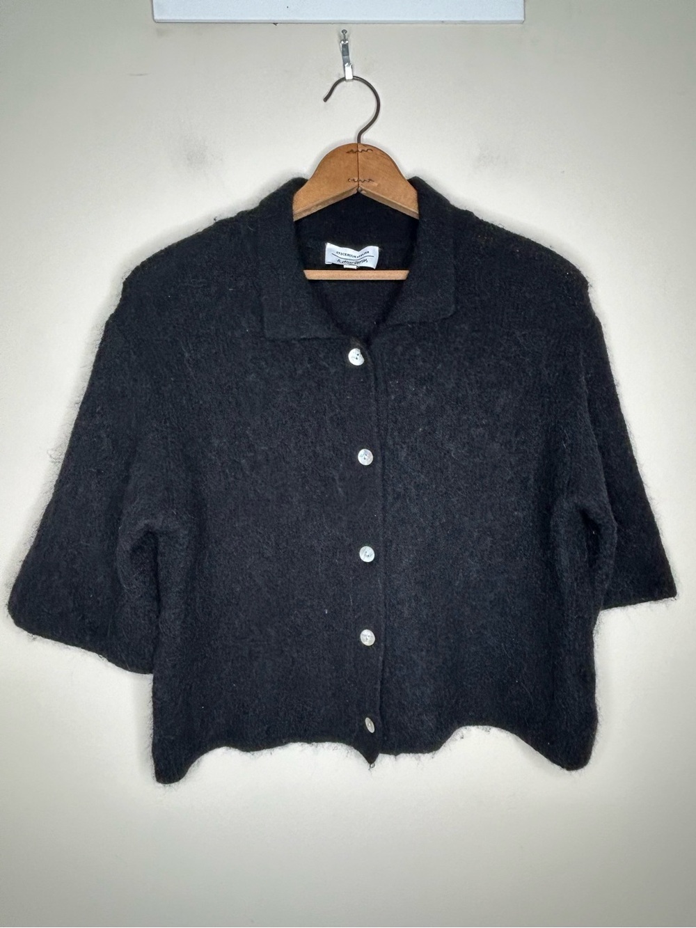 Stockholm Atelier & Other Stories Wool and Alpaca Black Button Up Sweater Size M